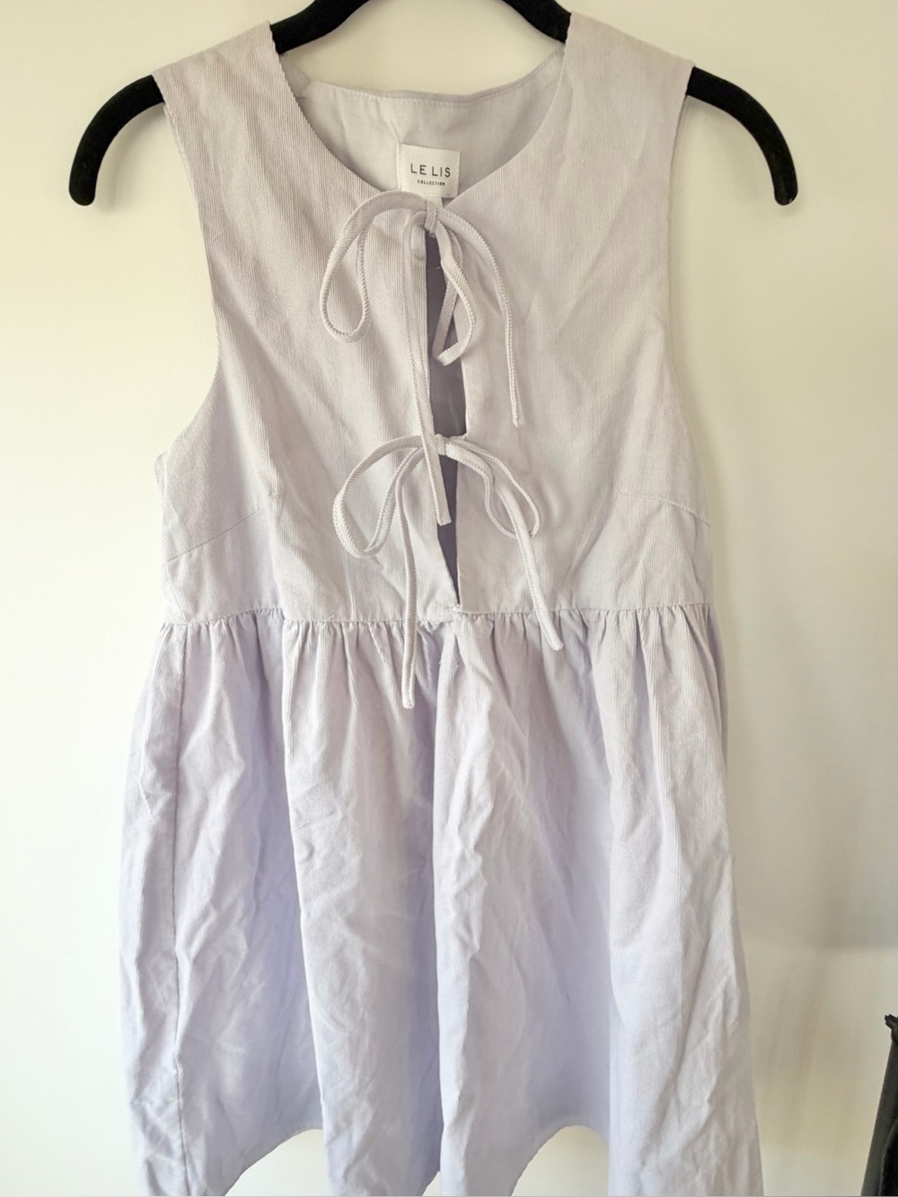 Le Lis Lavender Tie-Front Cotton Sundress